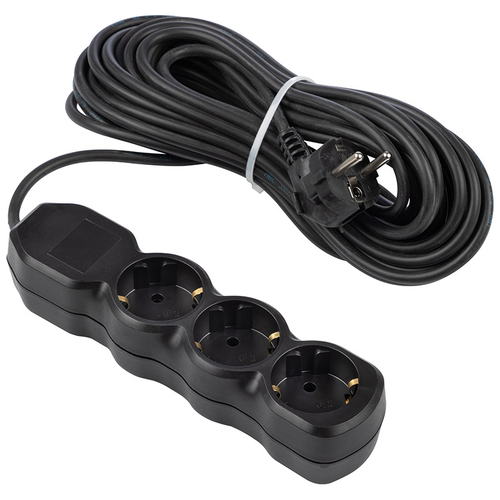 Удлинитель Engy "Гранд" 10м/3роз с заземлением (ПВС 3х0.75) черный