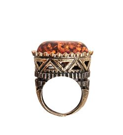 AM-2450 Кольцо «Император» (латунь, янтарь)