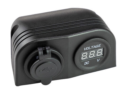 Разъем USB 5в 3.1А и цифровой вольтметр для крепления на приборную панель