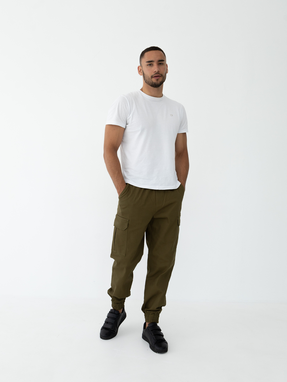 Джоггеры карго хлопковые. Хаки