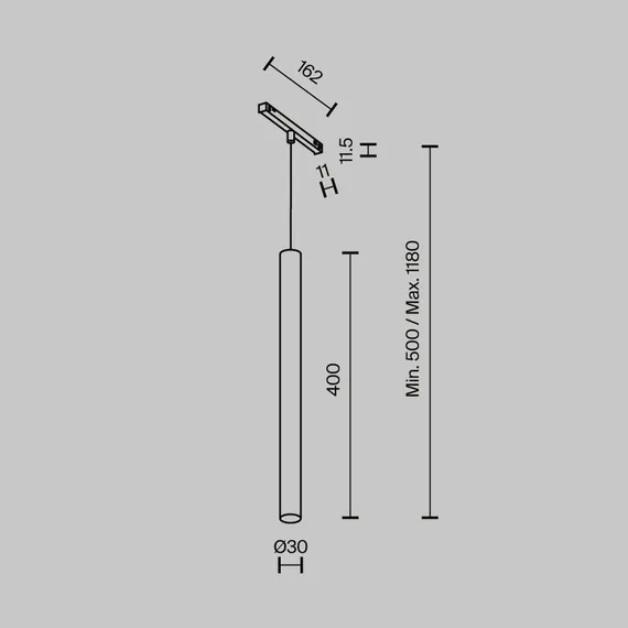 Трековый светильник Technical TR245-7W3K-B