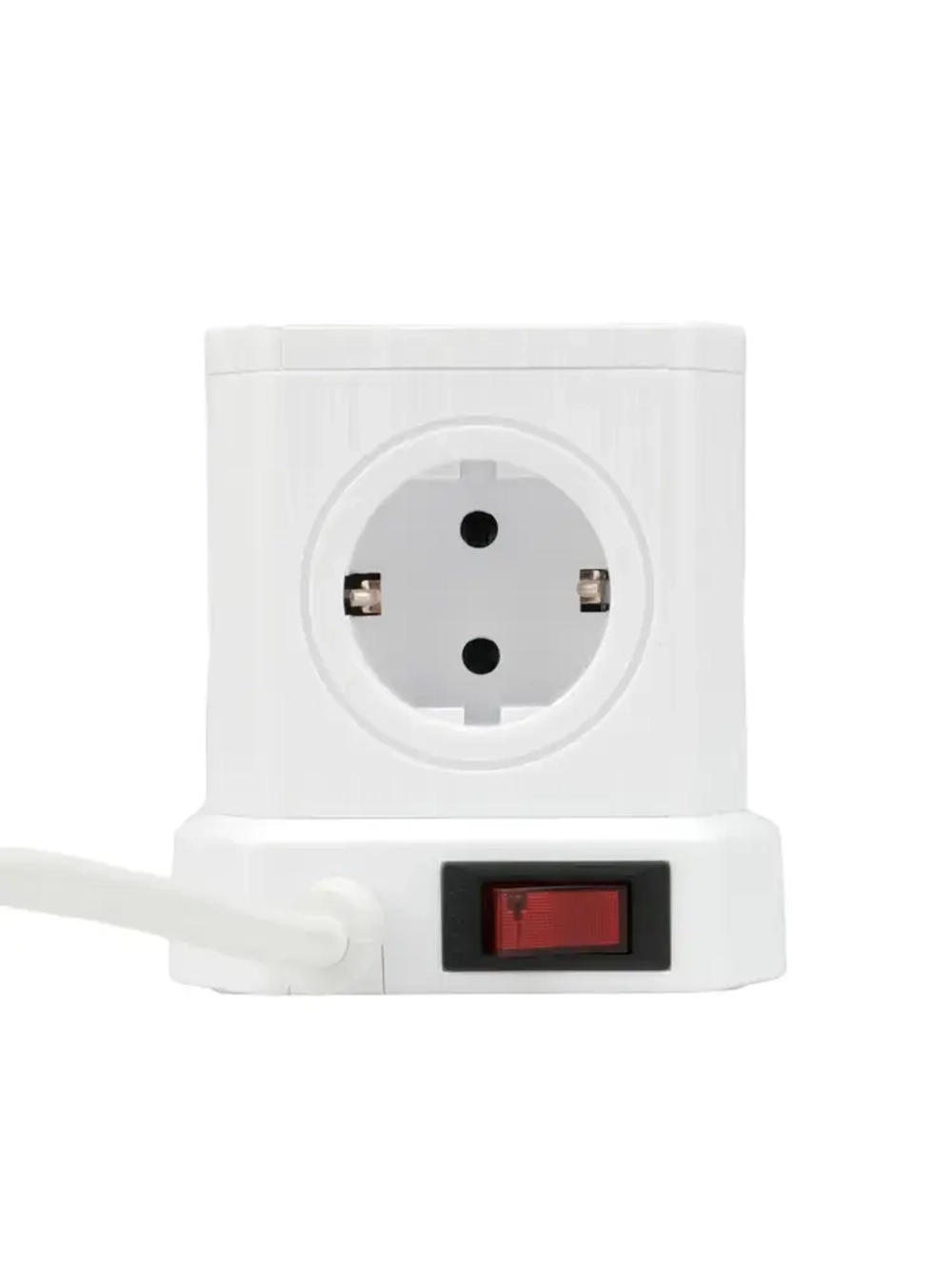 Сетевой фильтр Cablexpert Tower TWR-5-U4-W-2, 5р, 10А, 4хUSB, 2м, ур.защиты 4+, белый
