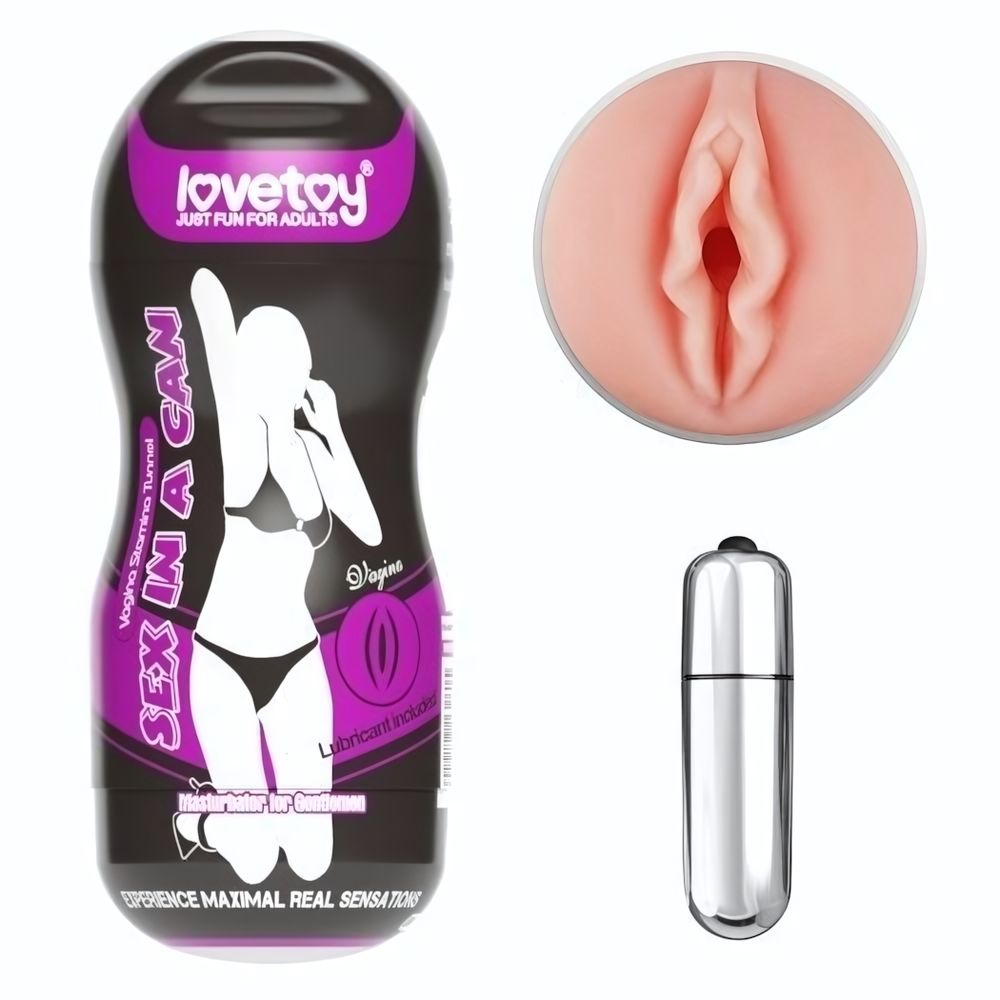 Мастурбатор-вагина Sex In A Can Vagina Stamina Tunnel Vibrating с вибрацией (Цвет: телесный)