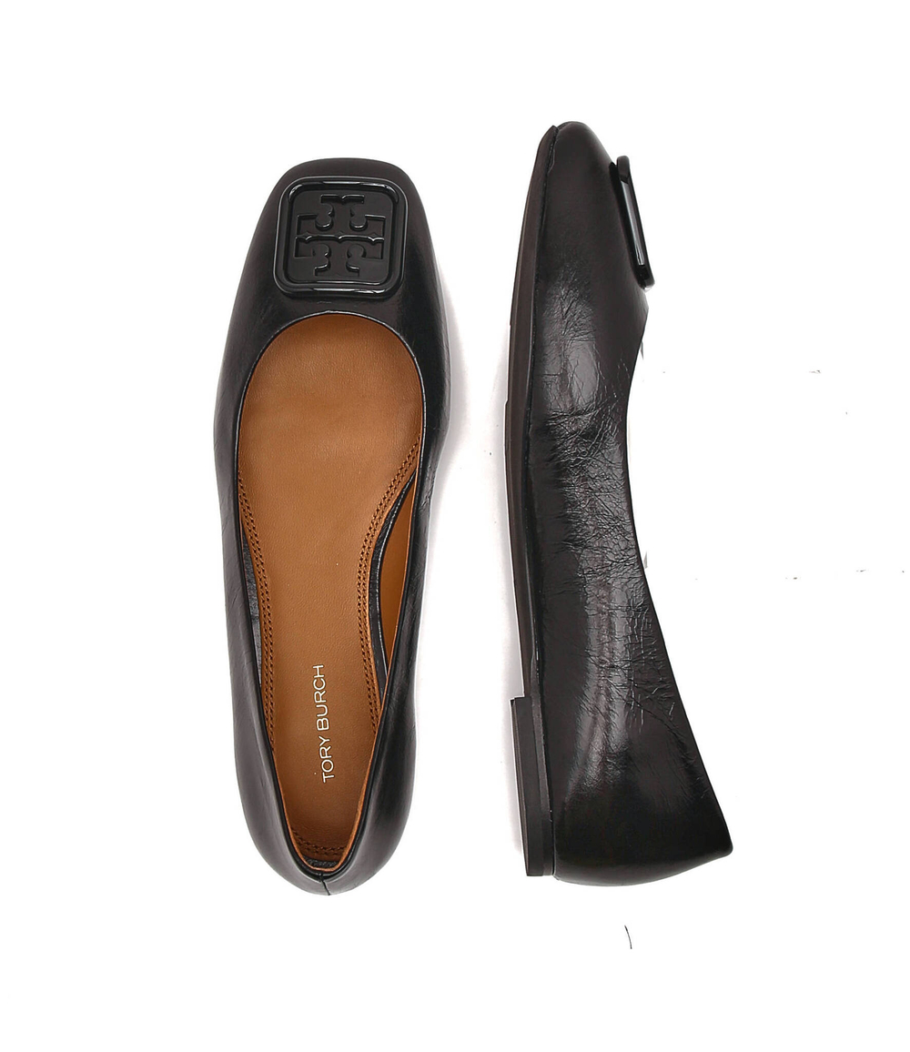 Кожаные балетки georgia TORY BURCH - черный(86721)