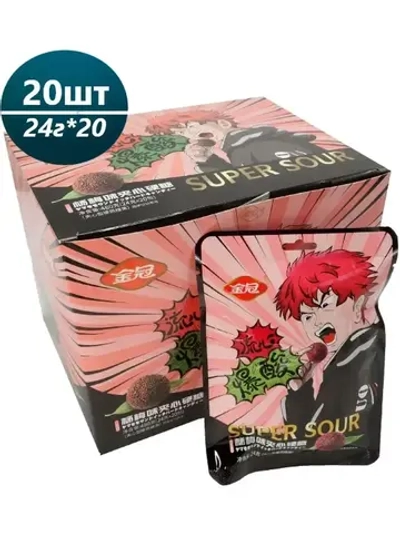 Конфеты супер кислые со вкусом Bayberry 24 г * 20 шт