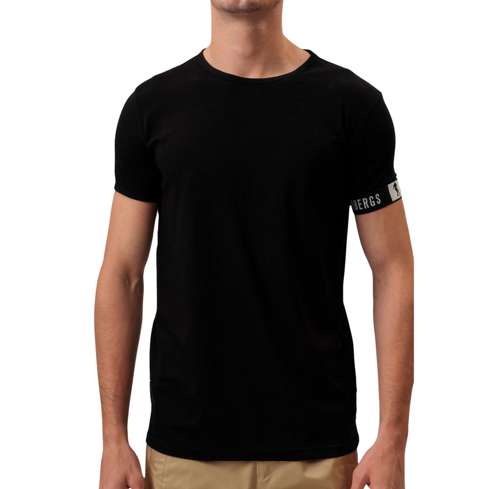 Мужская футболка черная с круглым вырезом Bikkembergs NEW PUPINO BKK42UTS17SI