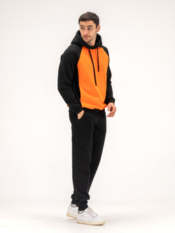 Костюм мужской спортивный теплый. Оранжевый/черный