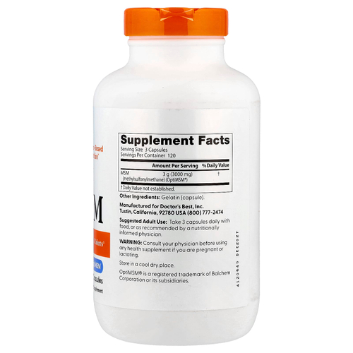 Doctor's Best, МСМ с OptiMSM®, 360 капсул (1000 мг в 1 капсуле)
