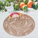 Салфетка плетеная 38см «Листья» розовое золото