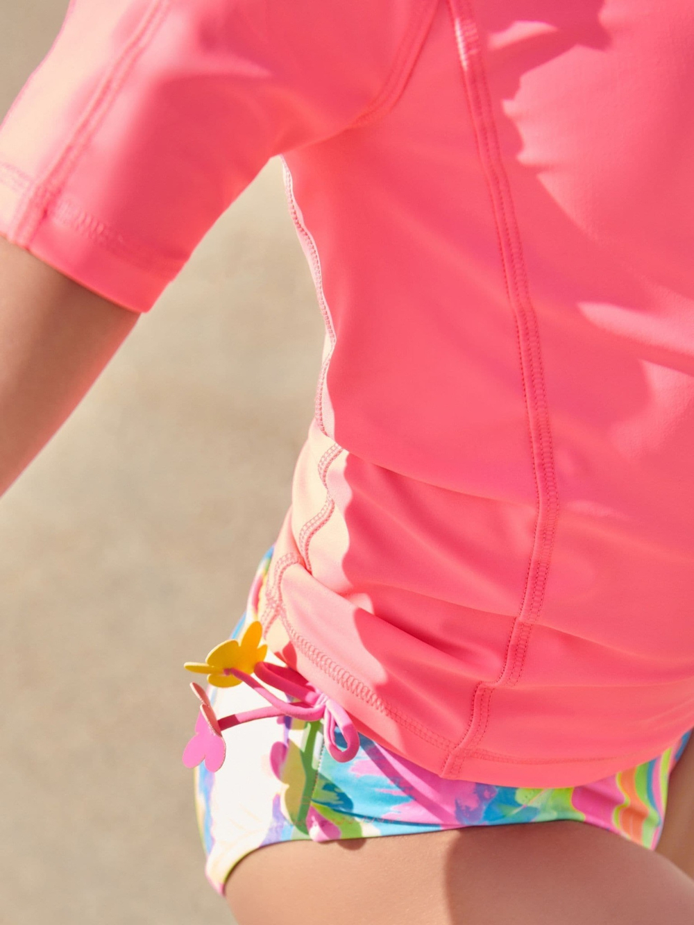 Рашгард с коротким рукавом для девочки Next N16-678, Розовый