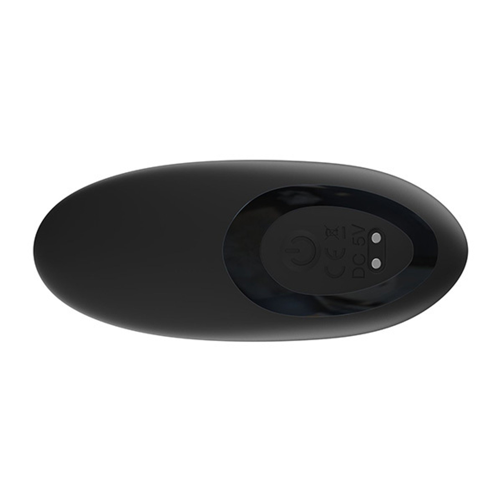 Черный анальный вибромассажер 14,5см с пультом ДУ I-Moon Black  MY-618