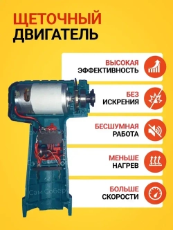 Болгарка УШМ аккумуляторная мини в кейсе с дисками / щеточная 19500 об/мин