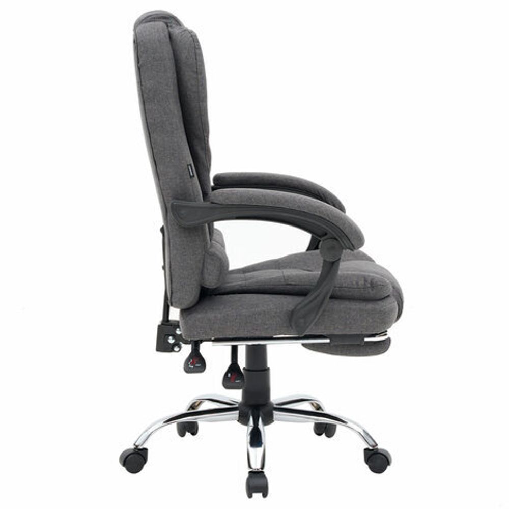 Кресло офисное CROMEX (КРОМЕКС) "Chill MS-005", с функцией вибромассажа, подножка, ткань, серое, 532959