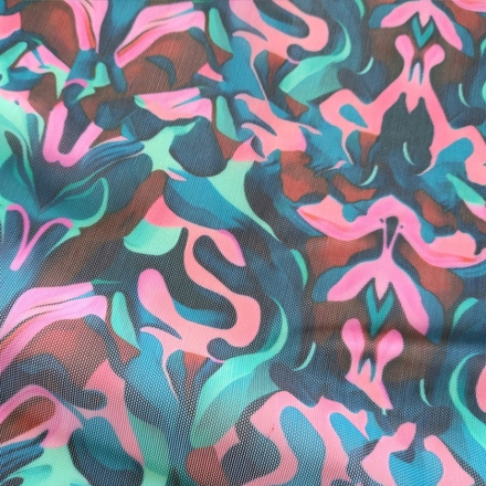 Сетка-утяжка с принтом, абстрактные цветы