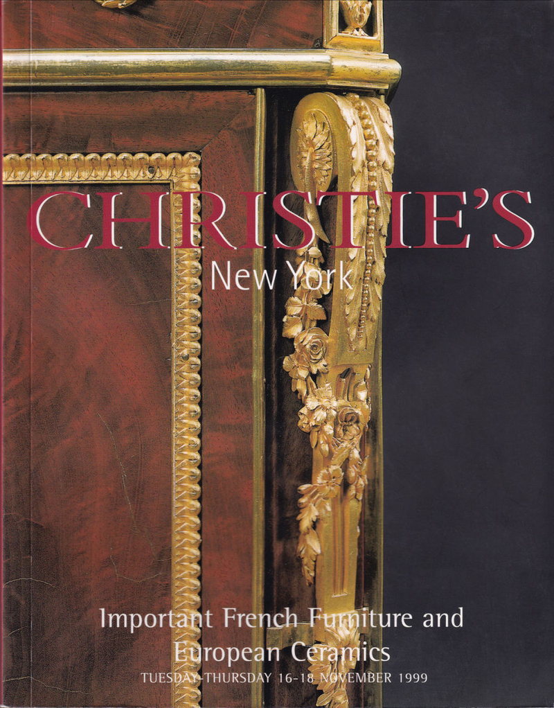 Каталог аукциона Christie's, Нью-Йорк, Шедевры французской мебели и европейской керамики от 16-18 ноября 1999 года