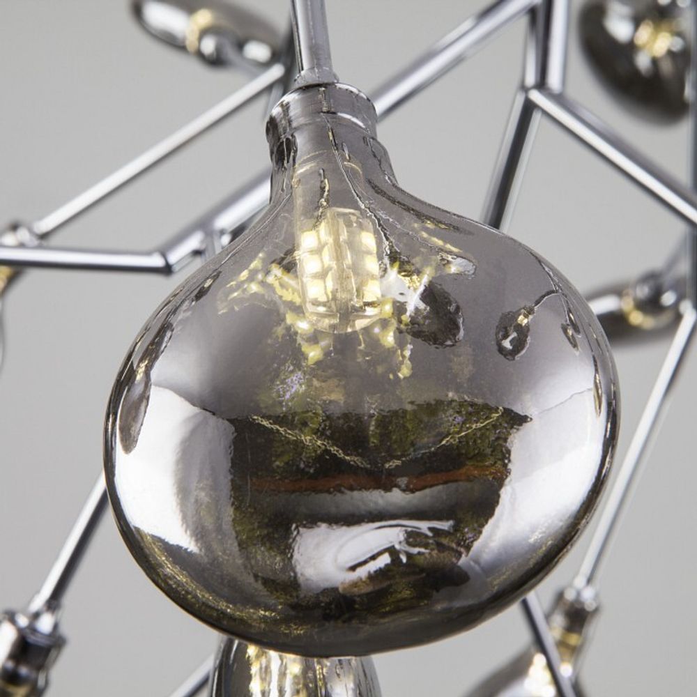 Подвесная люстра Bogate's Lamella 555 хром / дымчатый