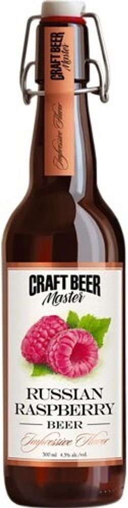 Пиво Крафт Бир Мастер Русская Малина / Craft Beer Master Russian Raspberry 0.5 - стекло