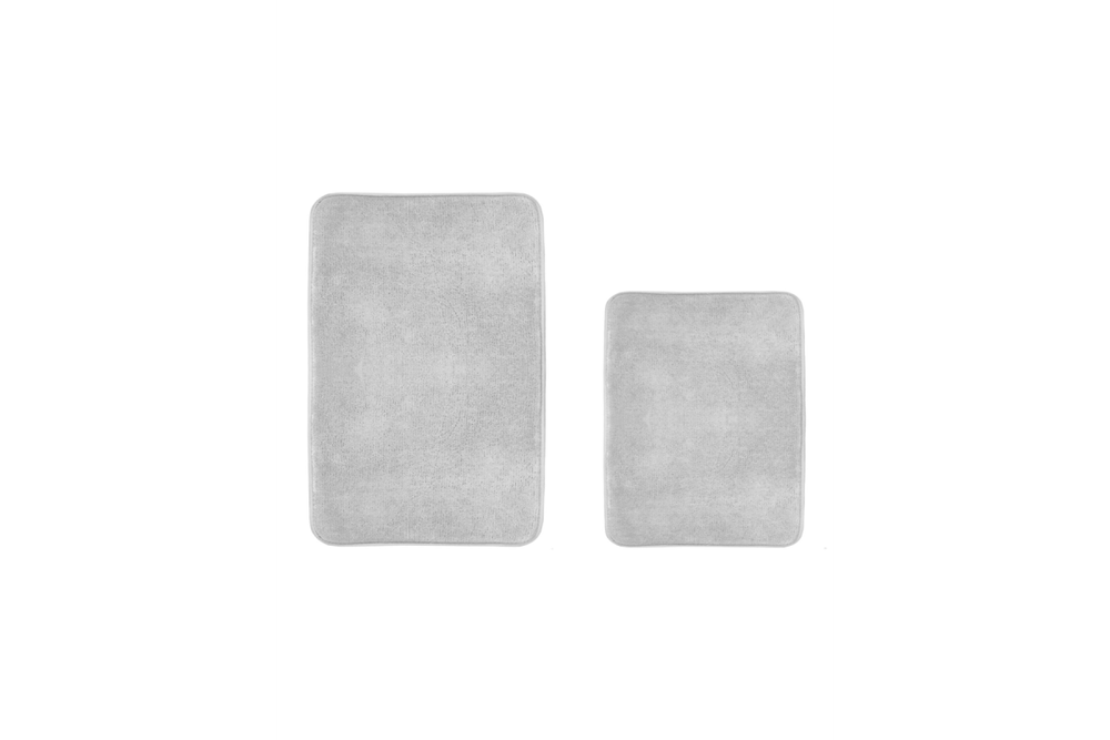 Набор ковриков для ванной и туалета с эффектом памяти Home One 51х81, 43х61, светло-серый