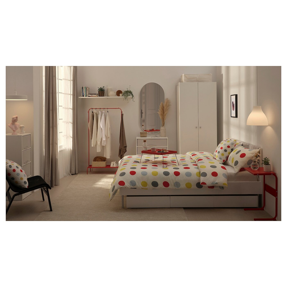 Приставной столик IKEA BRUKSVARA (БРУКСВАРА), Красный, 42х30 см