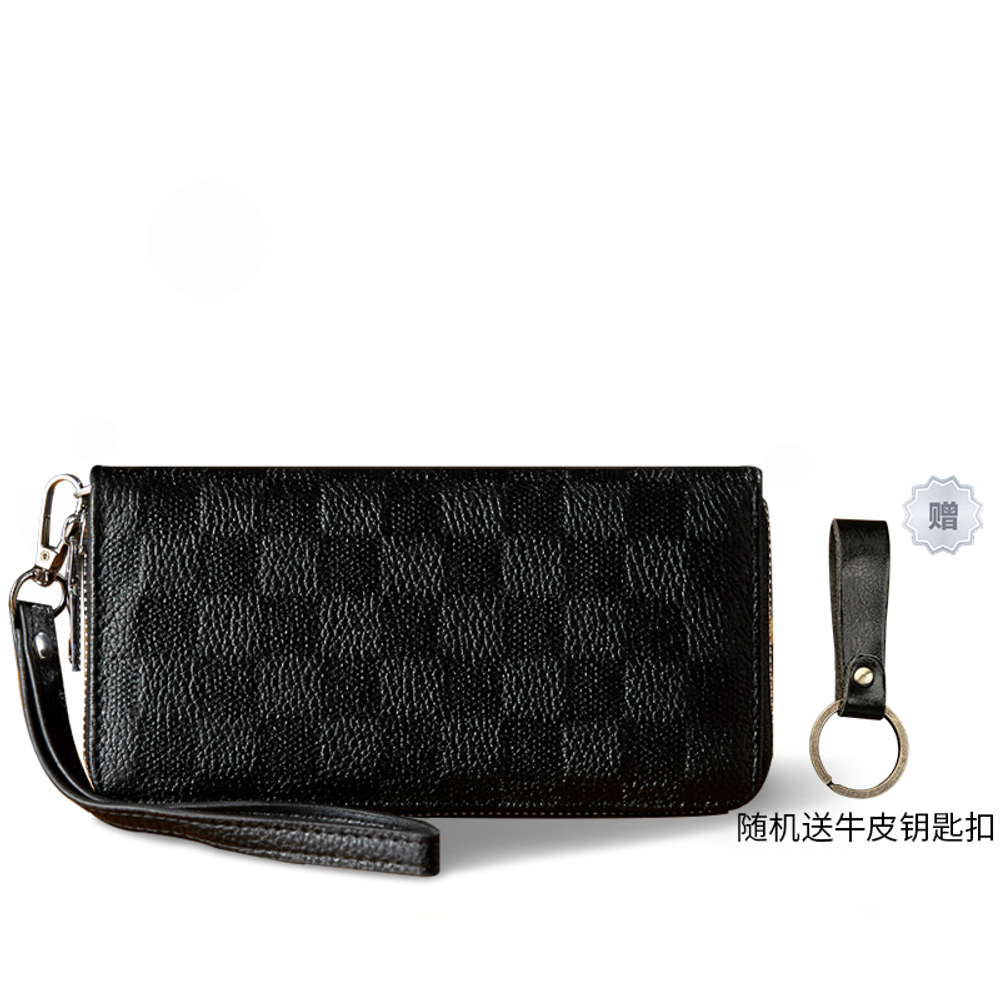 Simple&nature Cow Leather Clutch Wallet Medium Men"s Black