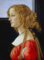 Картина для интерьера "Портрет молодой женщины", художник Боттичелли, Сандро Настене.рф