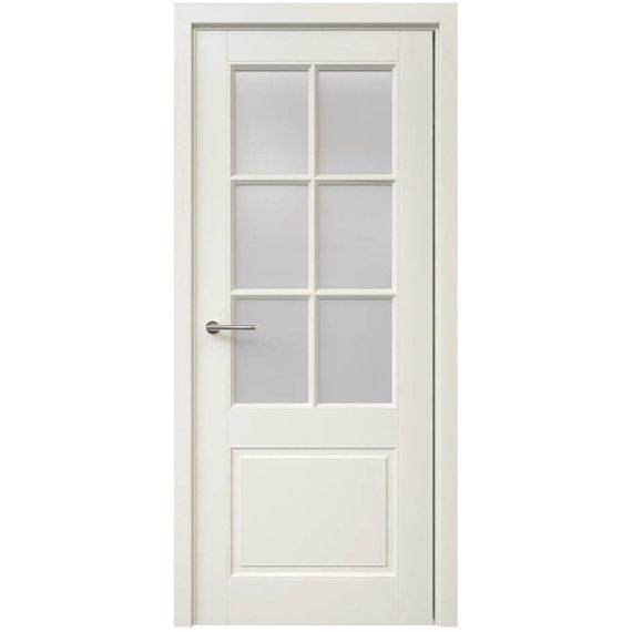 Фото межкомнатная дверь эмаль Albero Классика 4 латте остеклённая