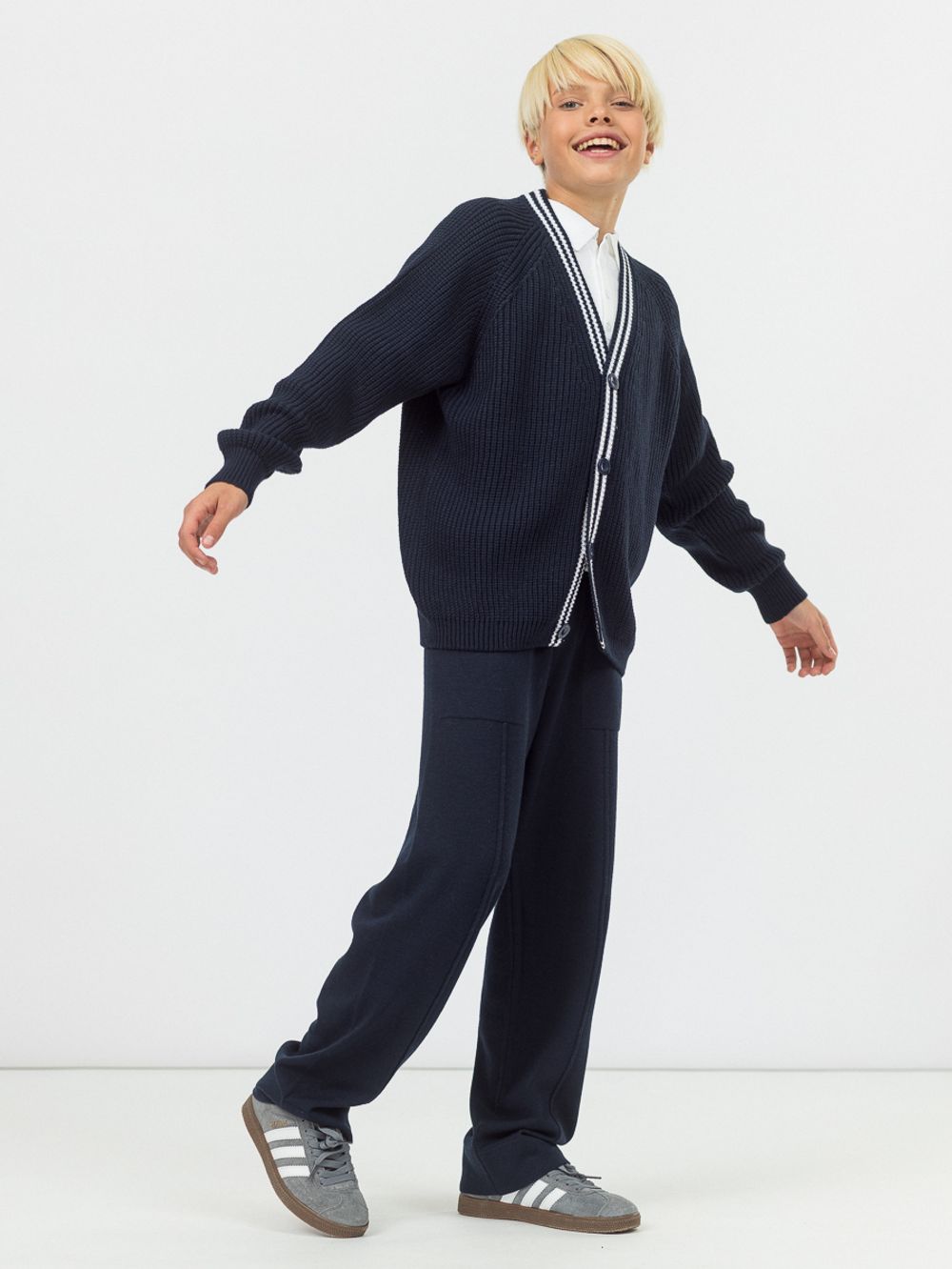 Кардиган для мальчика на пуговицах AT891-1M синий