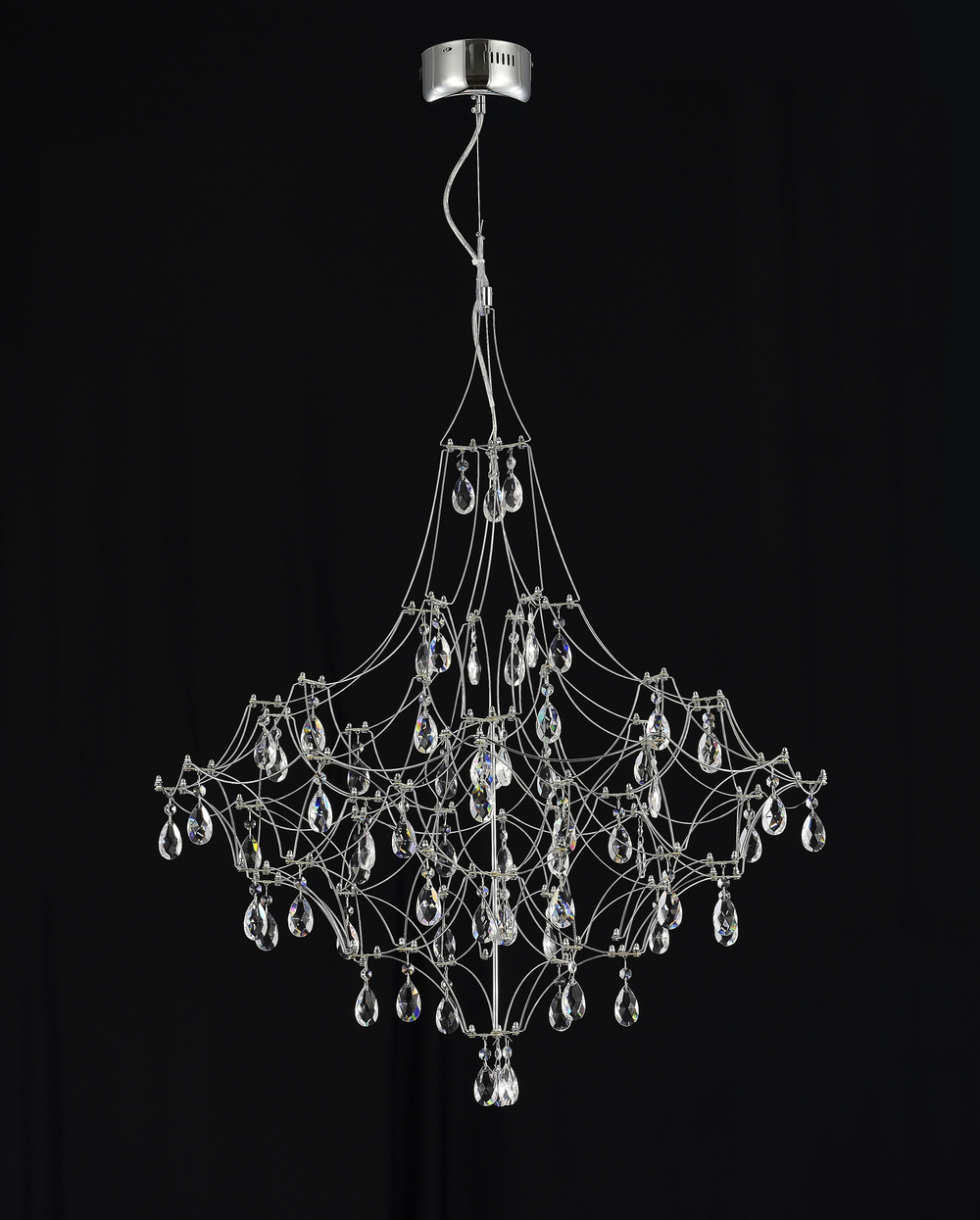 Подвесная люстра светодиодная с пультом и хрустальными подвесками Asfour MyFar Allegria MR2641-66P-50AD