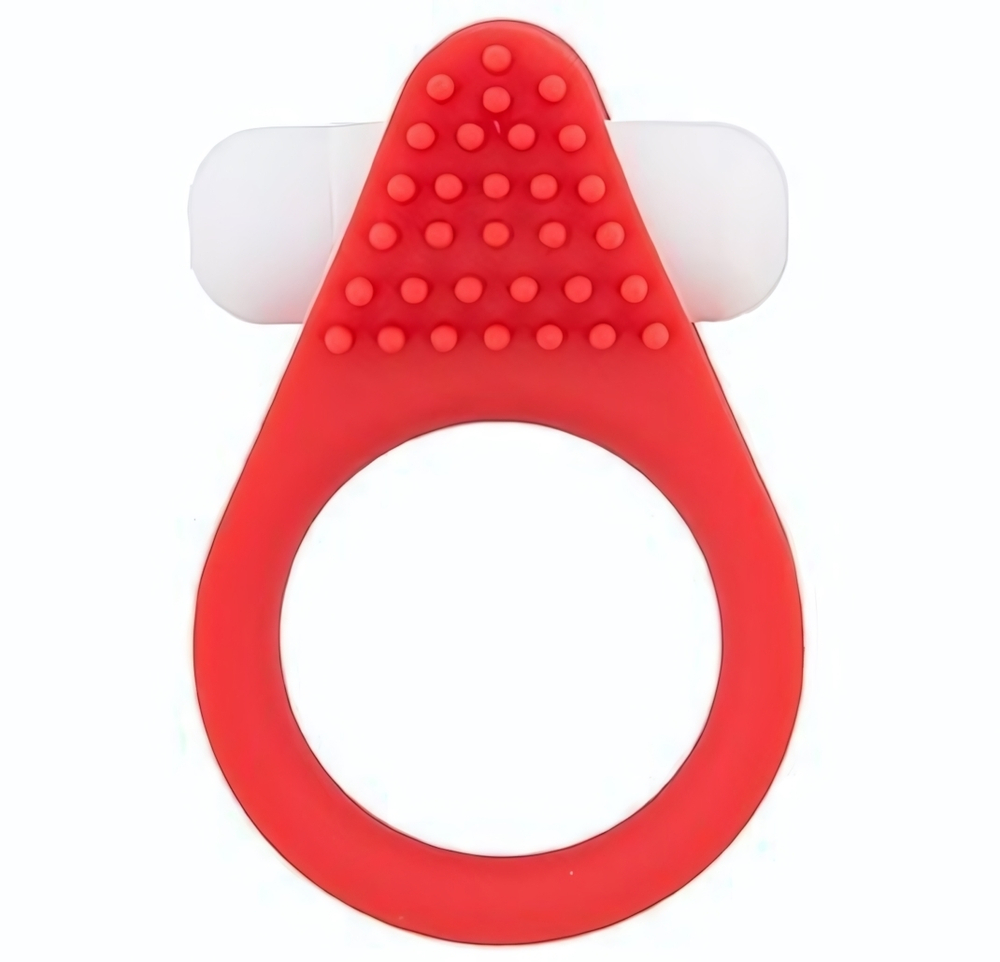 Красное эрекционное кольцо LIT-UP SILICONE STIMU RING 1 RED (Цвет: красный)
