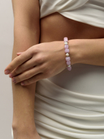 Браслет "Pearl caramel pink" Silver