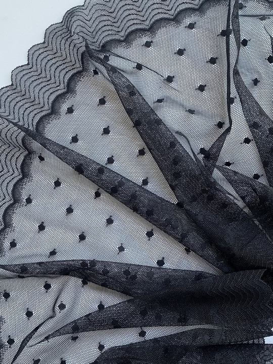 Кружево черное, 24,5см, стрейч, AF1385 (30ярд)