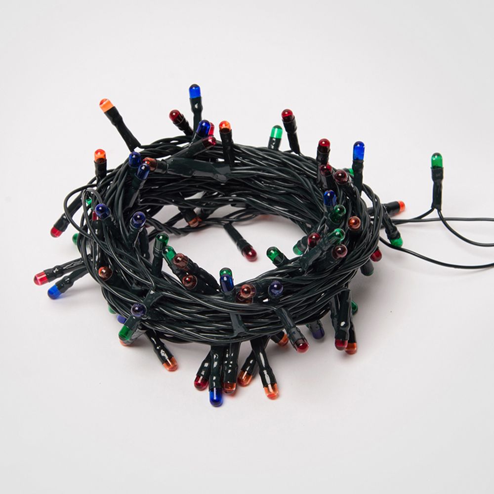 UDL-S0500-100-DGA MULTI IP20 MINI Гирлянда с контроллером. 5м. 100 миниламп накаливания. Разноцветный свет. Провод зеленый. TM Uniel.