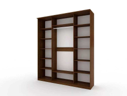 Шкаф купе Модерн 2076х600 3-х дверный 3-х секционный фотопечать №2 венге