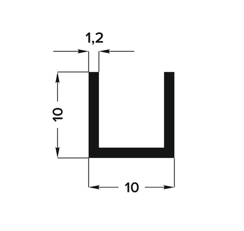 Швеллер Лука 10*10*10*1,2 Шв 11.2000.501л серебро