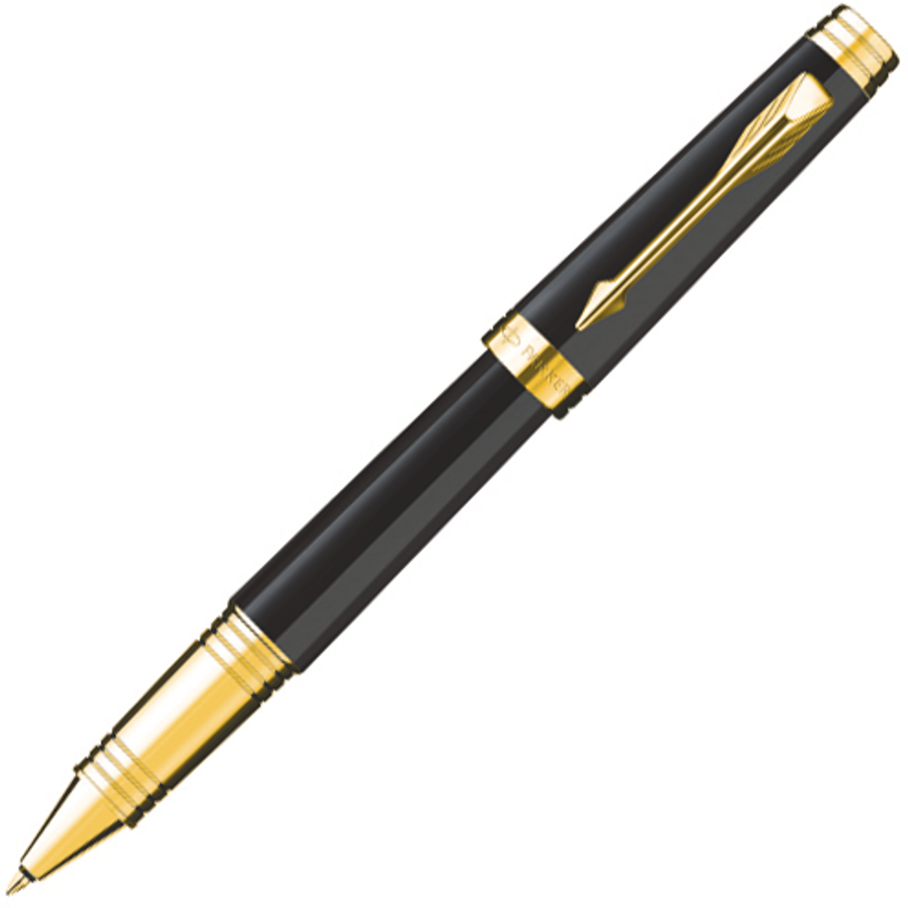 Роллерная ручка Parker Premier, цвет - черный/золото