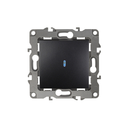 12-1102-05 ЭРА Выключатель с подсветкой, 10АХ-250В, IP20, Эра12, антрацит