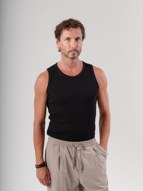 Черная хлопковая майка