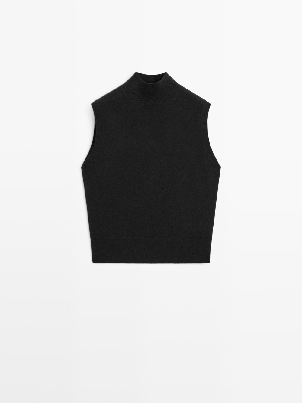 Massimo Dutti Трикотажный жилет из 100% кашемира, черный