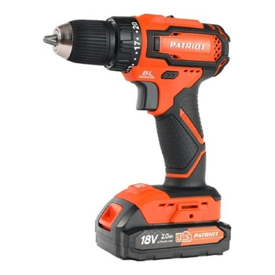 Аккумуляторная дрель-шуруповерт PATRIOT BR 207UES BL Дрель-шуруповерт аккумуляторная [180301507] ( две АКБ Li-Ion, 18В, 2,0 Ач, 38Нм, 2 скорости, кейс, БЕСЩЕТОЧНЫЙ ЭД )