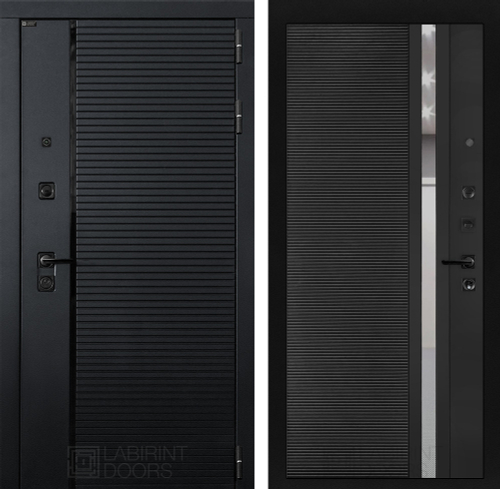 Пиано 31 чёрный кварц с зеркальной вставкой