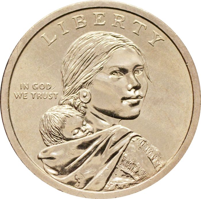 1 доллар (dollar) 2013 D США «Коренные Американцы - Делаверский договор 1778 года»
