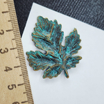 Лист подвеска, 35×40мм, античная бронза, штучно