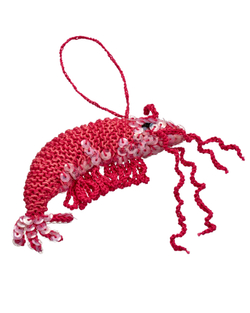подвеска вязанная креветка