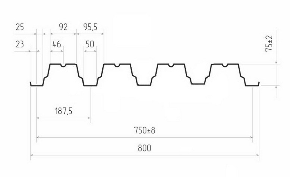 Профнастил H75 Железный Форт Pe 0,7 мм RR 32 темно-коричневый
