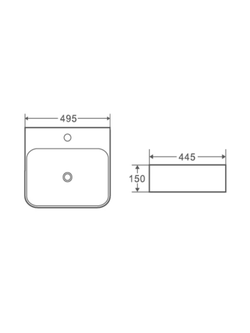 Раковина накладная WeltWasser WW  ELBACH 2237 495х445х150