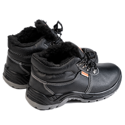 ботинки 4208, кожа, ПУ/ПУ, МБС, иск.мех,черный