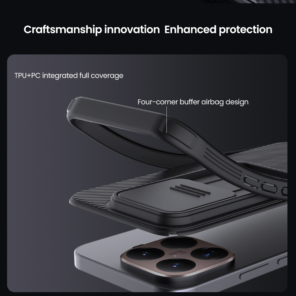 Чехол противоударный от Nillkin для Xiaomi 15T Pro, серия CamShield Pro Case (защитная сдвижная шторка для камеры)