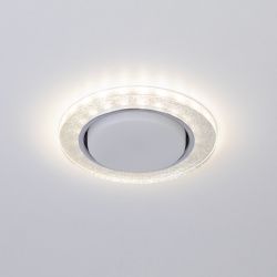 Встраиваемый светильник со светодиодной подсветкой ЭРА DK LD51 CH/SHSL GX53 хром серебро