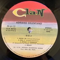 Винтажная виниловая пластинка LP Adriano Celentano Soli (Италия 1979)