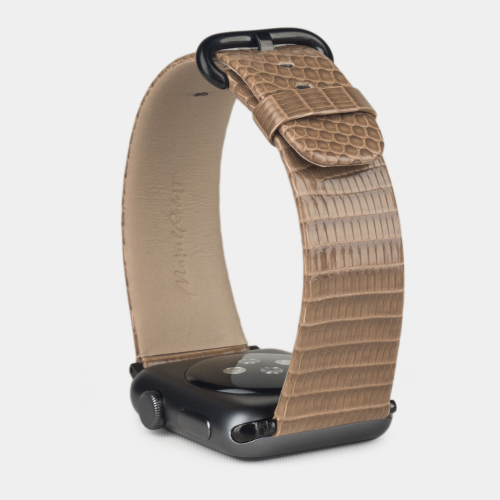 Ремешок для Apple Watch 40/41/42 mm из кожи ящерицы,  цвета кофе